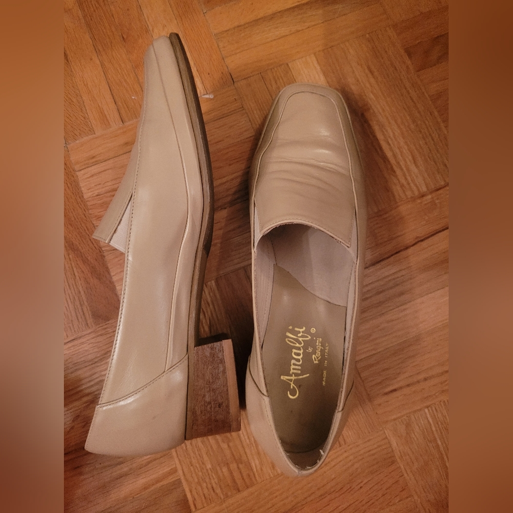 Amalfi tan real leather shoes, size 7.5B